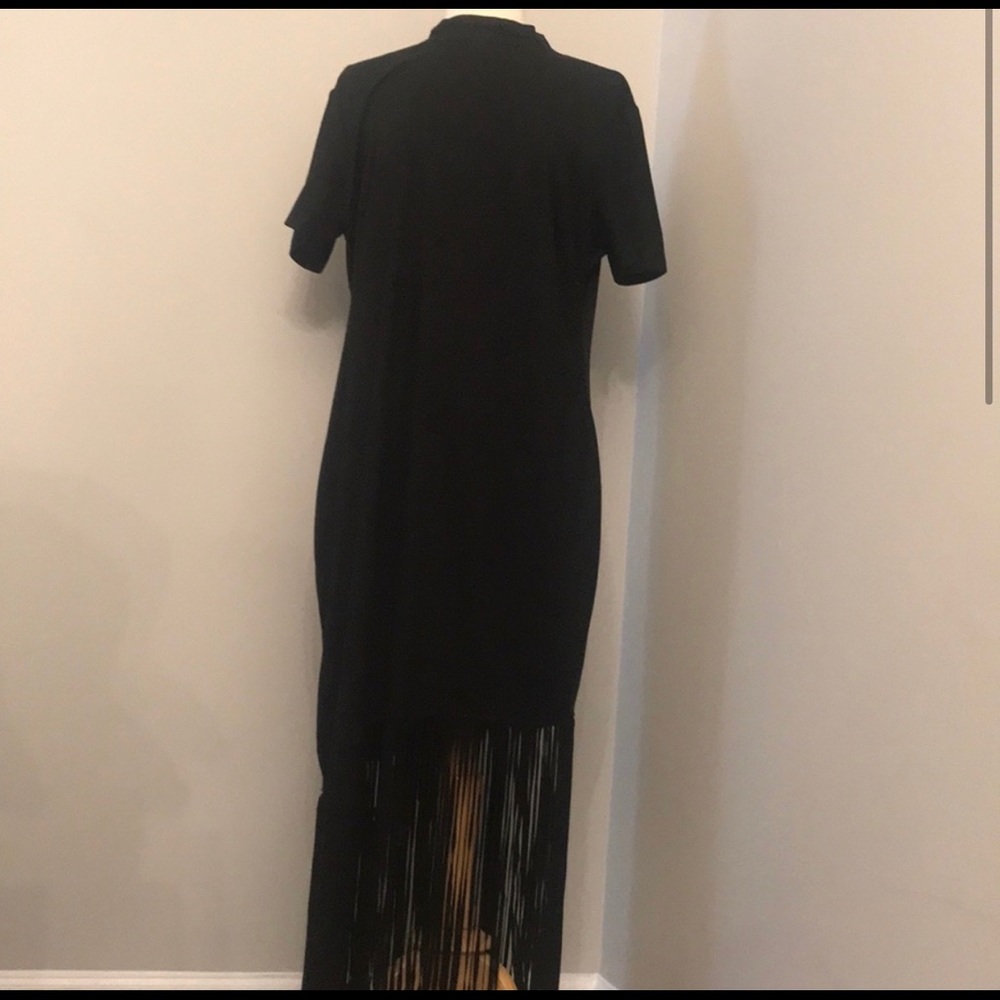 New York and Company Black Fringe Dress